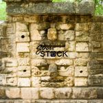 Creapy stone faces at Chichen Itza Mayan Ruins Mexico-1