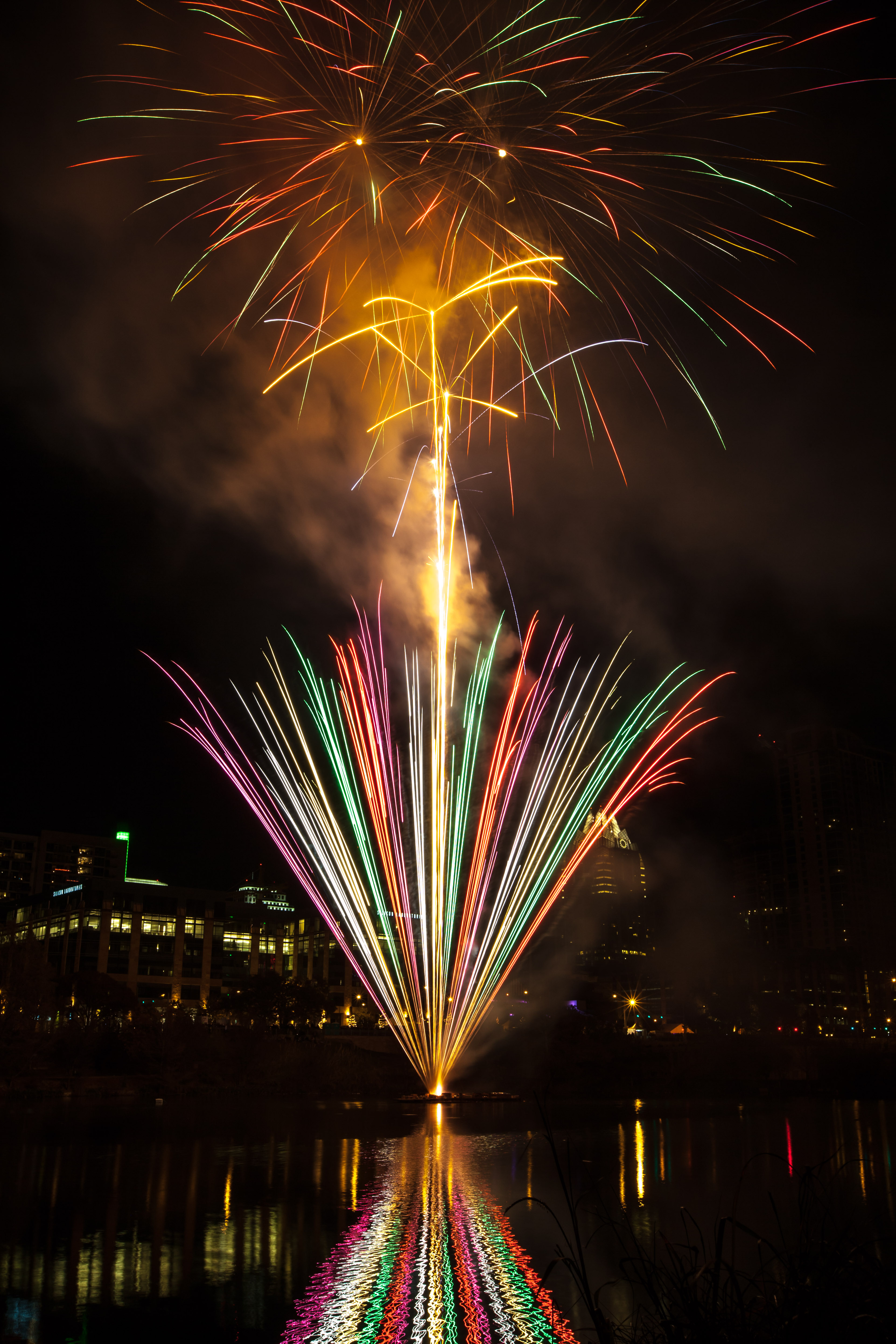 Fireworks on Lady Bird Lake, Austin, Texas, USA-1