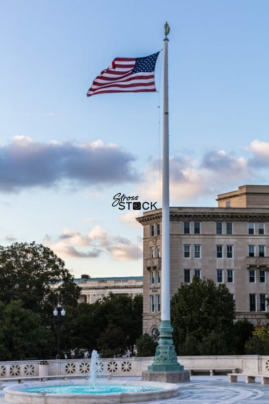 United States Flag at the Unitest States Supreme Court, Washington DC, USA-2