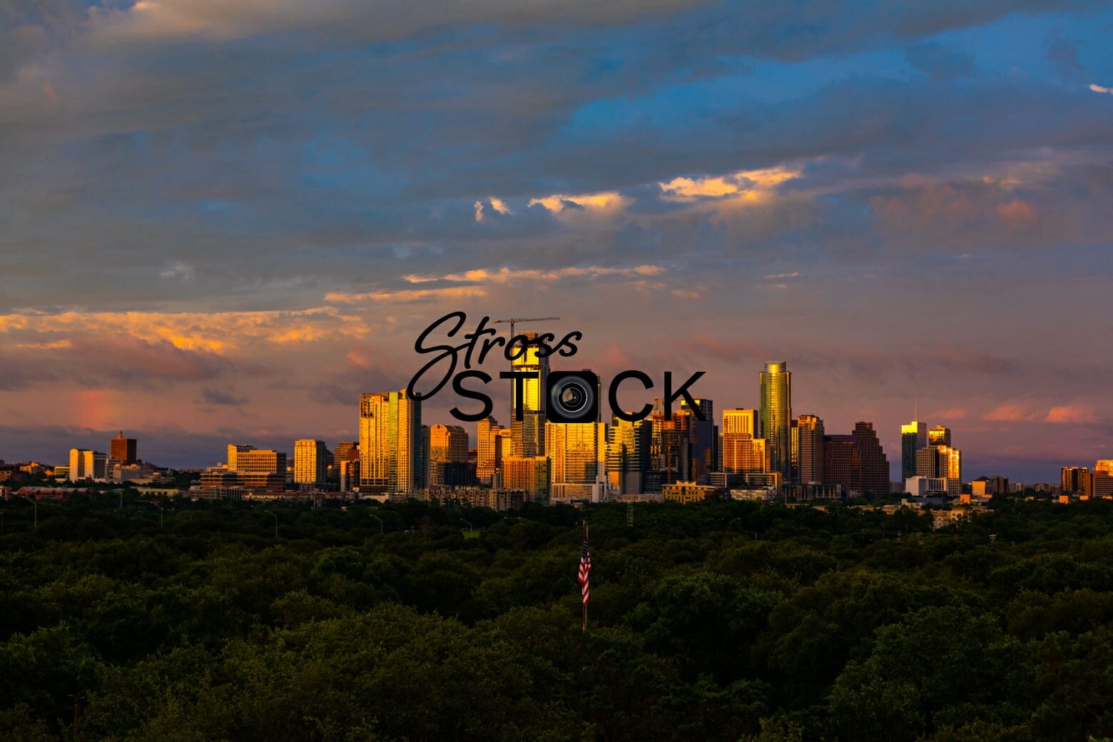 Downtown Austin Skyline Sunset-1